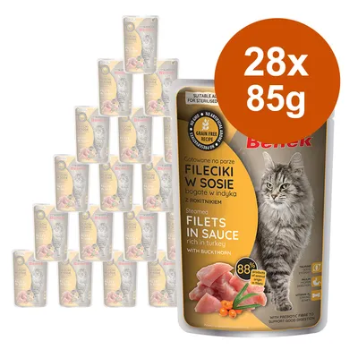 Super Benek sans céréales filets cuits à la vapeur 28 x 85 g pour chat