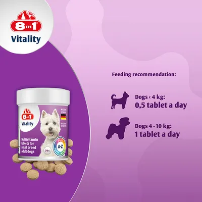 8in1 Vitality Multivitamin Tablets for Small Breeds