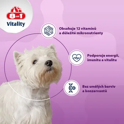 8in1 Vitality multivitamínové tablety pre malé plemená 8in1 Vitality multivitamínové tablety pre malé plemená
