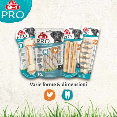 8in1 Pro Dental Twisted Stick Pollo Snack per cani