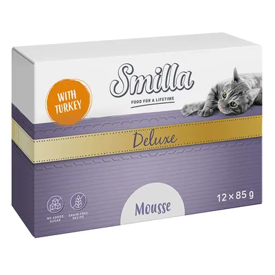 Smilla Deluxe Mousse с индейкой, 12 x 85 г. Без добавления сахара, беззерновой рецепт.