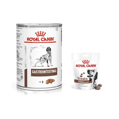 Royal Canin Veterinary Canine Gastrointestinal + 3 x 230 g Snacks gratis!