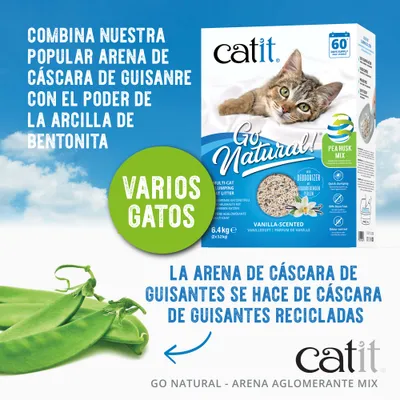 Catit Go Natural! Guisantes + bentonita vainilla