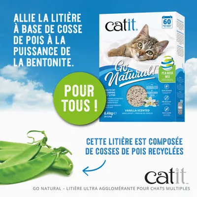 Catit Go Natural ! Pois + bentonite vanille