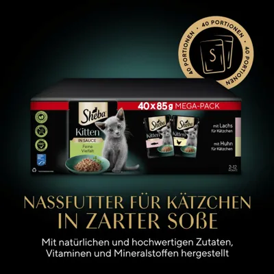 Sheba Portionsbeutel Multipack Kitten Feine Vielfalt in Sauce 40 x 85 g Sheba Portionsbeutel Multipack Kitten Feine Vielfalt in Sauce 40 x 85 g