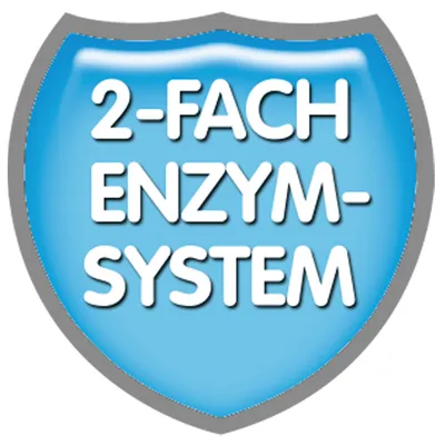 2-FACH ENZYM-SYSTEM feliratú jelvény német nyelven