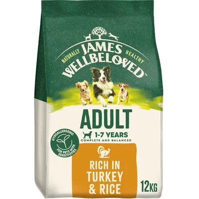Adult 1-7 years, complete and balanced, hypoallergenic for pets with sensitivities, rich in turkey and rice, 12kg