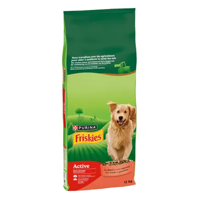 Purina Friskies Adult Dog Active with Beef - dog dry food - Economy Pack: 2 x 12kg Purina Friskies Adult Dog Active with Beef - dog dry food - Economy Pack: 2 x 12kg