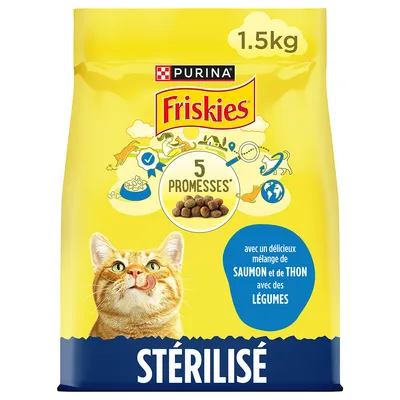 PURINA Friskies Sterilized Gato com salmão, atum e legumes