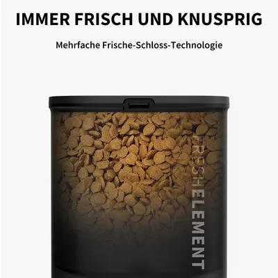 Immer frisch und knusprig. Mehrfache Frische-Schloss-Technologie für optimale Lagerung von Trockenfutter.