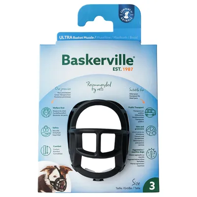 Baskerville Ultra botniță mărimea 3, recomandată de medici veterinari. Potrivită pentru transport public, medici veterinari și câini agresivi. Promisiune: bunăstare, siguranță, confort.