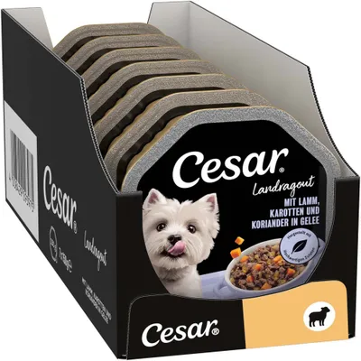 Cesar tálcás megapack 14 x 150 g - Bárány, sárgarépa & koriander aszpikban Cesar tálcás megapack 14 x 150 g - Bárány, sárgarépa & koriander aszpikban