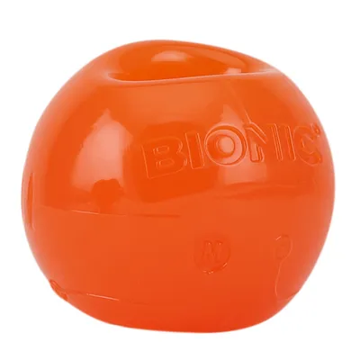 BIONIC orange plastic ball, size M, with embossed brand name.
