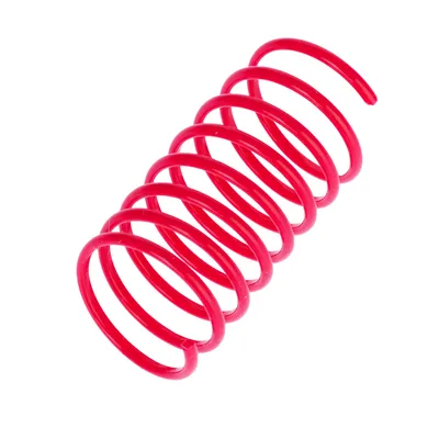 Spirală roșie din plastic, potrivită ca jucărie sau accesoriu.