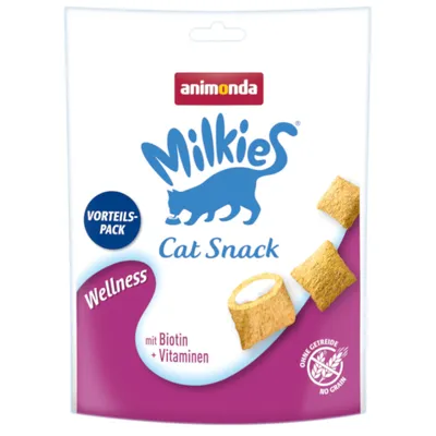 animonda Milkies Cat Snack Wellness, säästöpakkaus, biotiinilla ja vitamiineilla, viljaton.