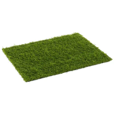 Groene kunstgrasmat, rechthoekig, geschikt voor diverse toepassingen.