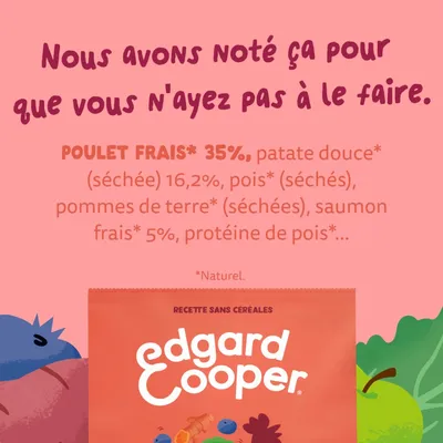 Edgard & Cooper Medium Senior Dog Poulet et saumon sans céréales