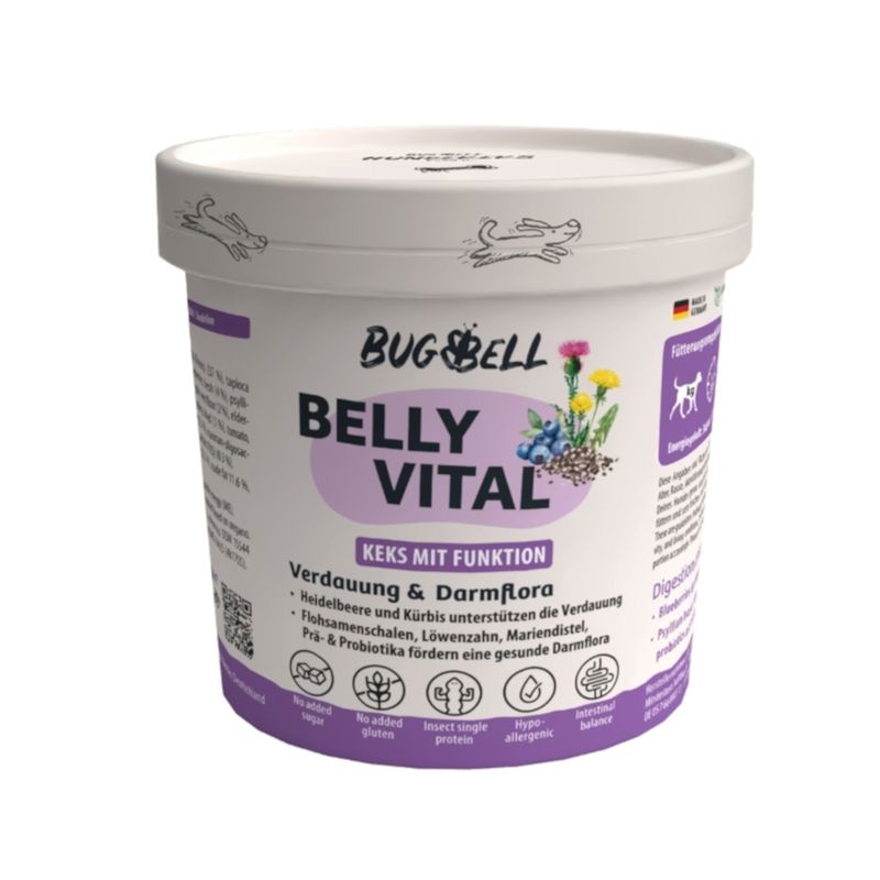 BugBell BugKeks Belly Vital digestão e flora intestinal snack para cães