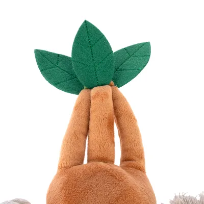 Giocattolo di peluche con steli in tessuto marrone e foglie in feltro verde, adatto per pet.