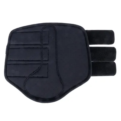 Schwarze Schutzmanschette mit drei Klettverschlüssen, geeignet für sicheren Halt und Schutz.