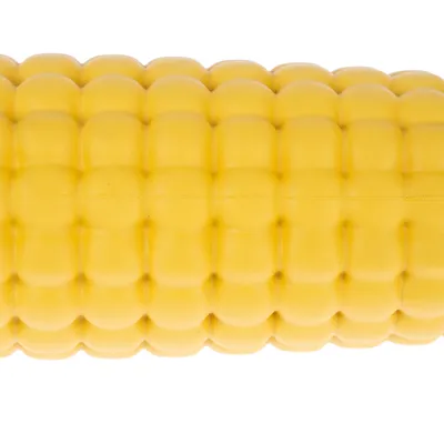 Giocattolo per cani giallo a forma di pannocchia di mais, strutturato per attività di masticazione.