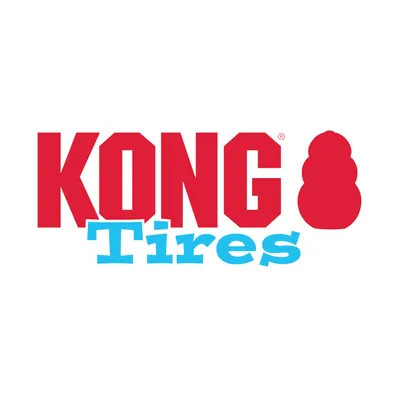 KONG Tires. Brand name with red KONG logo and blue lettering.