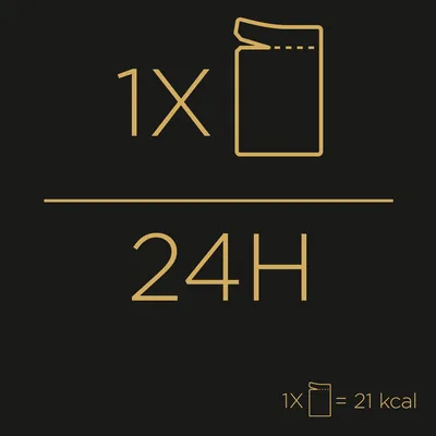 Indicaciones de dosificación: 1 sobre cada 24 horas. 1 sobre equivale a 21 kcal.