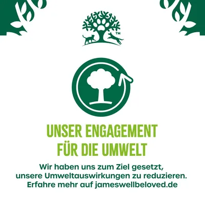 Unser Engagement für die Umwelt. Ziel: Umweltauswirkungen reduzieren. Erfahre mehr auf jameswellbeloved.de.