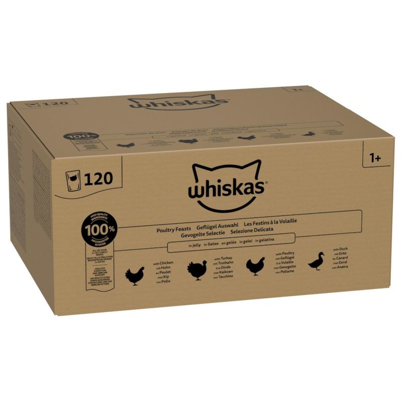 Whiskas Adult kapsičky hydinový výber v želé 120 x 85 g