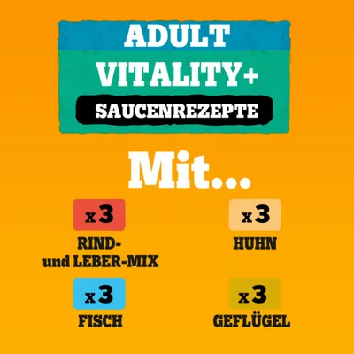 Pedigree Adult Frischebeutel für Hunde Vitality+ in Sauce Pedigree Adult Frischebeutel für Hunde Vitality+ in Sauce