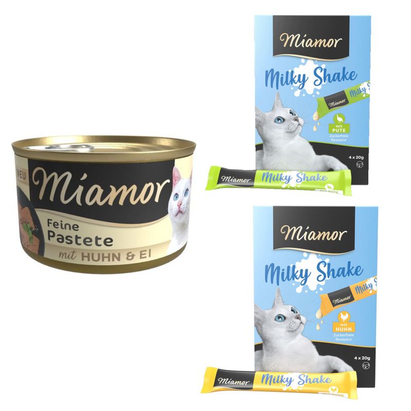 24 x 85 г Miamor Paté влажный корм для кошек  + Milky Shake 8 x 20 г в подарок!