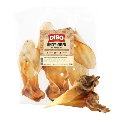 DIBO Dried Cows' Ears with Pinna - dog snacks - 5 Snacks DIBO Dried Cows' Ears with Pinna - dog snacks - 5 Snacks