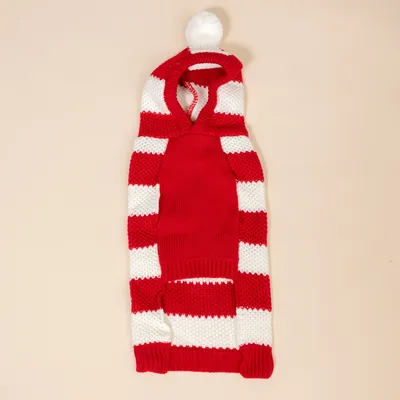 TIAKI Roter Streifen-Pullover für Hunde