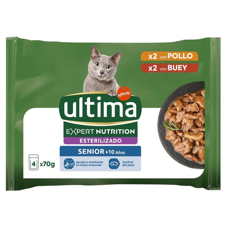 Ultima 2,5 kg / 3 kg pienso para gatos + comida húmeda ¡gratis!
