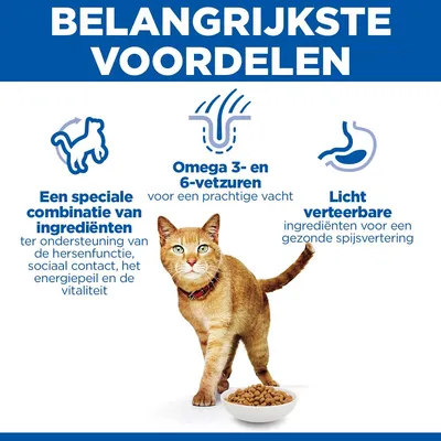 Hill's Science Plan Mature Adult Senior Vitality met Kip & Rijst