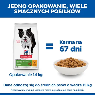 Hill's Science Plan Mature Adult Senior Vitality 7+ Medium, z kurczakiem