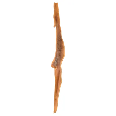 Long, brown chew snack made from natural material, suitable for dogs. No further visible information.