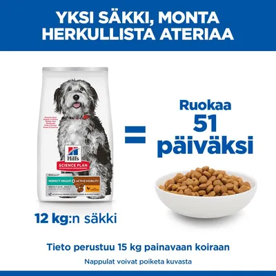 Hill's Science Plan Adult Perfect Weight & Active Mobility Medium -kana