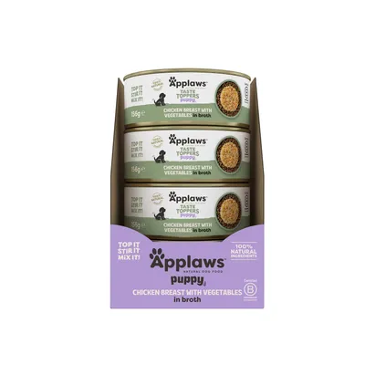 Applaws Puppy Taste Toppers in Broth 6 x 156g - dog wet food - Chicken Breast with Vegetables Applaws Puppy Taste Toppers in Broth 6 x 156g - dog wet food - Chicken Breast with Vegetables