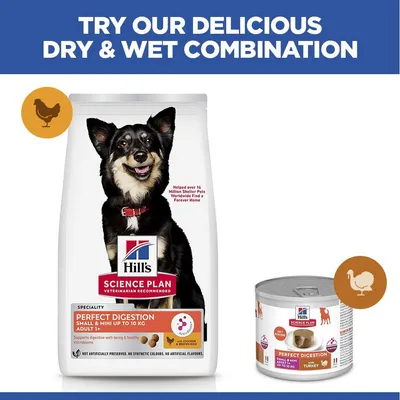 Hill's Science Plan Perfect Digestion Adult 1+ Small & Mini with Chicken & Brown Rice