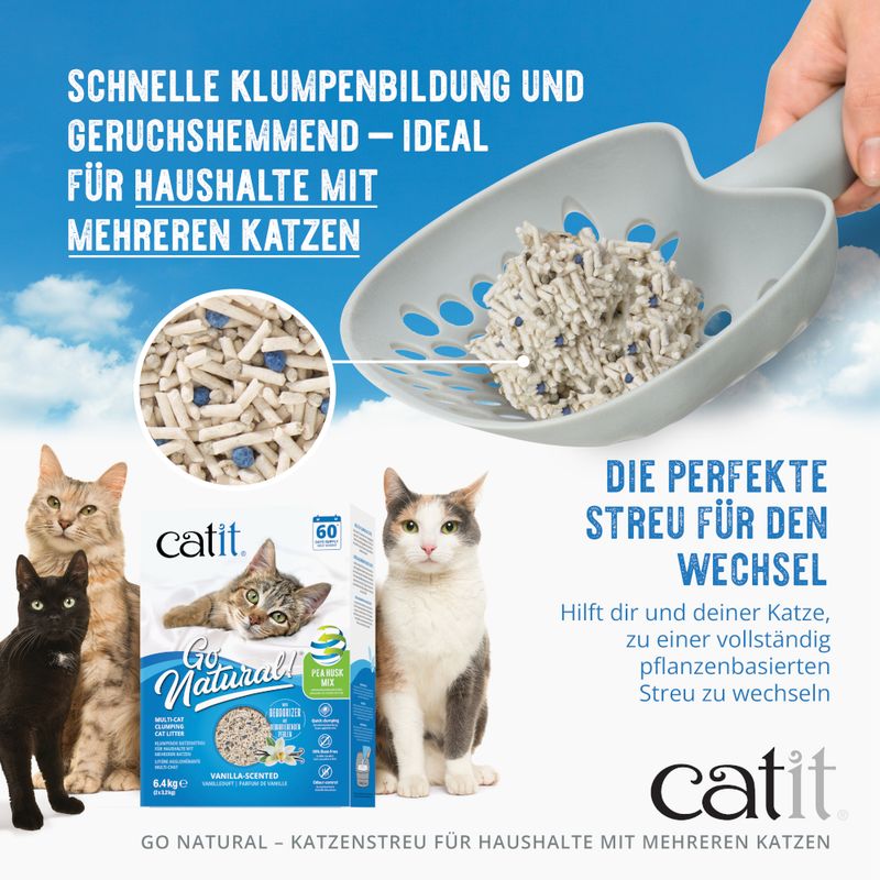 Catit Go Natural! borsó + bentonit alom vanília illattal