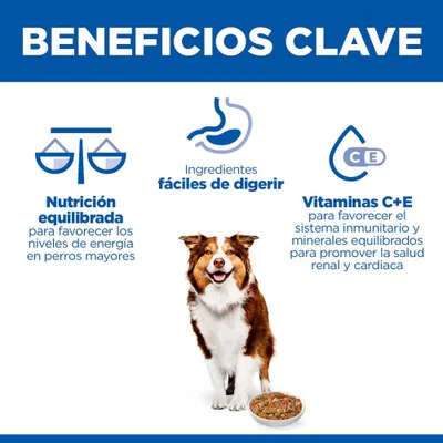 Ventajas clave: alimentación equilibrada, ingredientes de fácil digestión, vitaminas C+E para el sistema inmunitario, así como minerales equilibrados para favorecer la salud renal y cardíaca. Ventajas clave: alimentación equilibrada, ingredientes de fácil digestión, vitaminas C+E para el sistema inmunitario, así como minerales equilibrados para favorecer la salud renal y cardíaca.