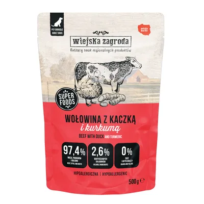 Sparpaket Wiejska Zagroda Dog Pouches 3 x 500 g