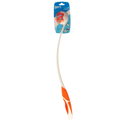Chuckit! Ballinheittäjä Pro 25M oranssilla kahvalla ja pakkauksella, sopii Medium-palloille.