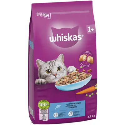 2 x 3,8 kg Whiskas gemischter Doppelpack - Huhn & Thunfisch