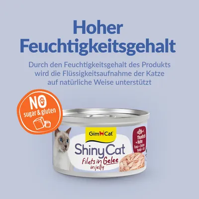 Sparpaket GimCat ShinyCat Filet in Jelly 12 x 70 g - Thunfisch & Hühnchen Mix Sparpaket GimCat ShinyCat Filet in Jelly 12 x 70 g - Thunfisch & Hühnchen Mix