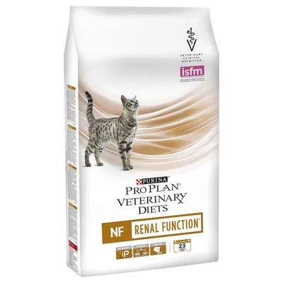 PURINA PRO PLAN VETERINARY DIETS NF RENAL FUNCTION torrfoder för katt, ISFM-märke synligt på förpackningen.