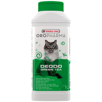 Versele-Laga Oropharma Deodo Green Tea. Odour neutraliser with green tea scent for cat litter trays.