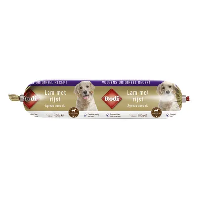 Saucisse Rodi agneau, riz pour chien