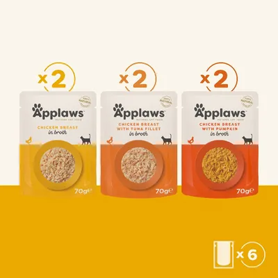 Applaws Pouches with Broth 6 x 70g
